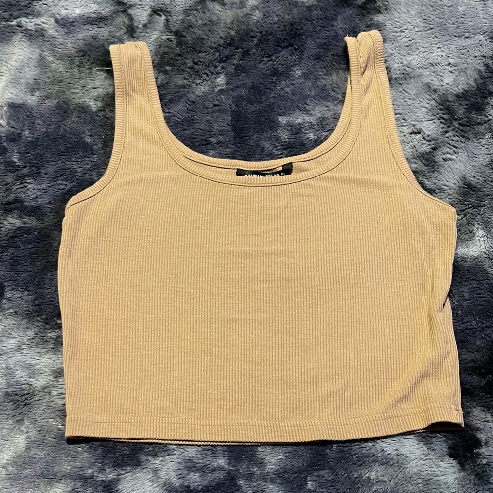 SHEIN Women's Tan Ribbed Tank Top